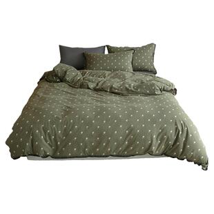 A类复古法式印花天竺棉四件套 裸睡超柔针织棉全棉被套床上用品