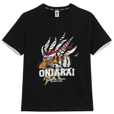 ONIARAI潮牌猛虎鬼头印花短袖T恤