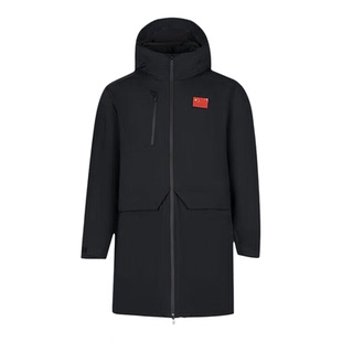 李宁男子冬荣耀运动休闲羽绒服国旗款鸭绒保暖中长外套 AYMV603-2