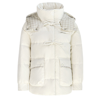 【甜甜粉丝专享】GW大码女装白色短款90绒连帽羽绒服