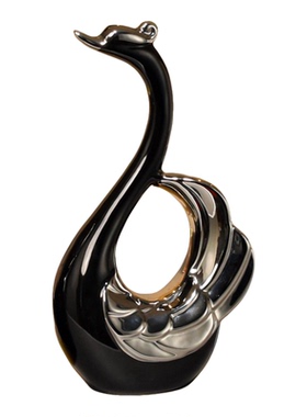 水晶天鹅摆件高级感轻奢高档