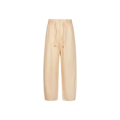 LESS春夏通勤简约阔腿休闲裤女松紧抽绳设计感直筒长裤2O6E11400