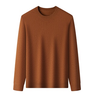 LP正品鄂尔多斯市产100%山羊绒衫男士圆领长袖厚冬季羊绒针织毛衣