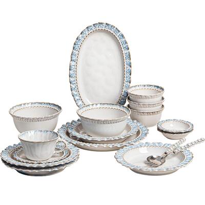 sisin诗心 釉下彩碗家用陶瓷餐具套装碗盘组合蓝嫣碗碟套装家用