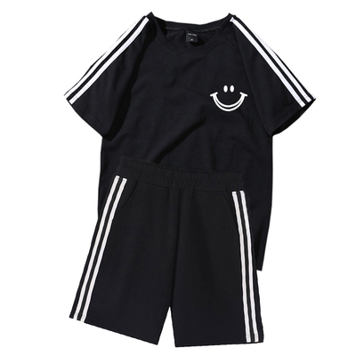 纯棉休闲运动服套装女夏季宽松