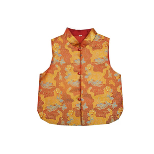 lovely baby姐弟装-秋冬宝宝汉服儿童水貂毛马甲兄妹拜年服周岁