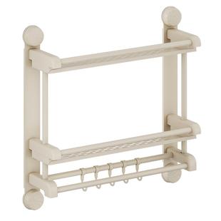 卫生间置物架浴室免打孔厕所壁挂式卫浴一体毛巾架吸盘收纳架架子