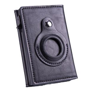 RFID金属银行卡包自动弹卡商务磁扣PU钱包airtag苹果追踪器保护套