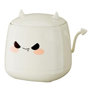 桌面垃圾桶家用2025新款高颜值可爱客厅卧室小号带盖桌上创意纸篓