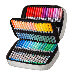 诺雅直液式丙烯马克笔软头小学生初中生美术专用不透色可叠色画画笔儿童无毒可水洗36色60色80色水彩笔丙烯笔