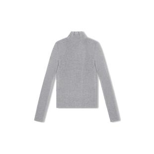 CONCISE-WHITE简白秋季美丽诺羊毛竖纹高领针织内搭打底衫