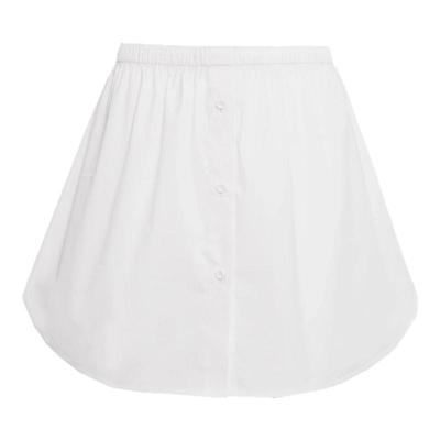 曼德诗简约百搭小白裙女2025春夏新款松紧设计显瘦半身裙