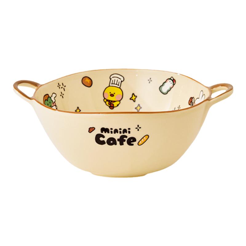 陶瓷碗双耳碗特大号酸奶沙拉螺蛳粉碗家用泡面碗高颜值面碗汤盆碗