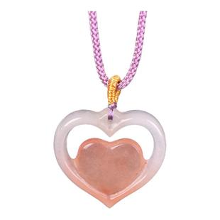 精致桃花酿心心相印吊坠男女款项链爱情美满七夕礼物挂件时尚配饰