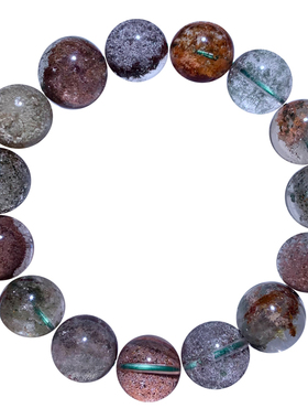 天然全景色映景幽灵水晶单圈手串