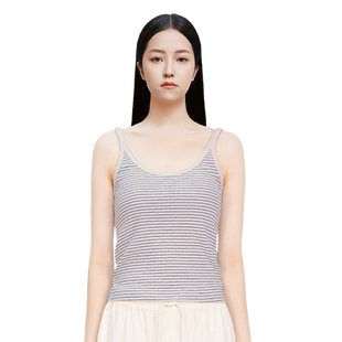 BM条纹针织吊带女夏季2026新款修身显瘦短款百搭无袖上衣打底背心