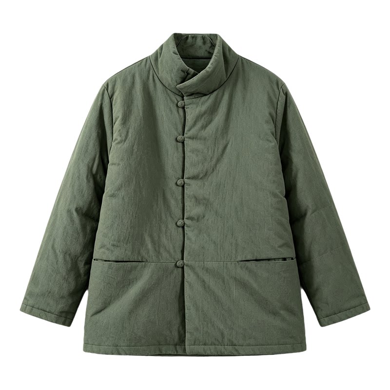 冬季改良保暖高领宽松禅服棉袄男
