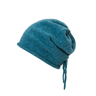 秋冬纯羊毛点子纱堆堆帽女高档保暖针织帽韩版柔软宽松护耳冷帽子