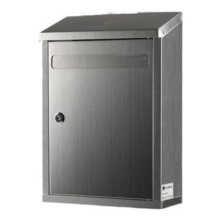 斜面大小号不锈钢信箱带锁免打孔挂壁式户外信报箱校长医保邮箱投诉建议举报箱室外挂墙防水意见箱可定制