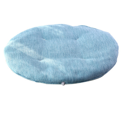 简约纯色亚麻薄款圆坐垫