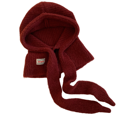 灰色巴拉克拉法帽女秋冬季针织帽