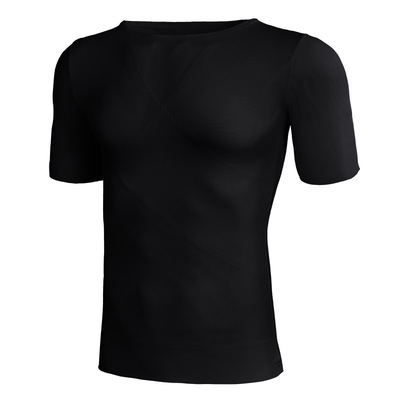 Mens Compression Shirt Short Sleeve Undershirt Slimming Ves