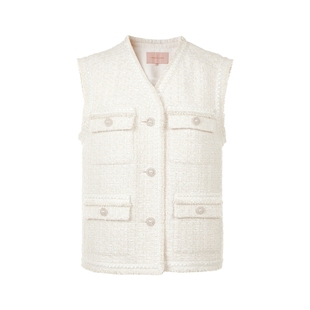 朗姿集团LIME莱茵粗花呢马甲上衣优雅浪漫宽松小香风短裤25秋新款