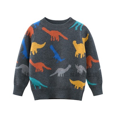 纯棉秋冬中大恐龙针织洋气风毛衣