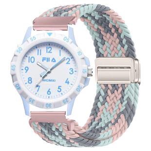 适用FILA斐乐6673男女款初高中学生手表表带磁吸编织透气替换腕带