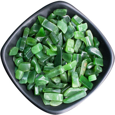 天然和田绿碧玉碎石造景曼扎宝石