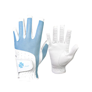 高尔夫球手套女士防滑超纤布网布手套半露指透气可触屏左右1双装