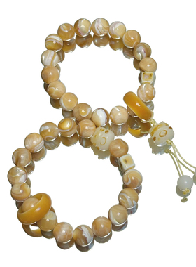 小众马蹄螺炭烧菩提盘玩手串