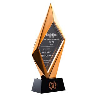 树脂水晶奖杯定制定做创意金银铜奖牌企业优秀员工年会颁奖纪念品