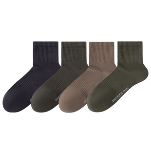 禾素时代男袜秋冬超柔系列中筒袜柔软舒适女袜不勒腿抗菌防臭长袜