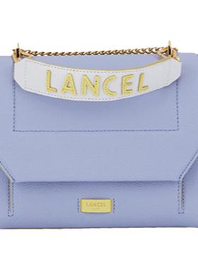 LANCEL/兰姿 Ninon链条包 粒面牛皮小方包拼色豆腐包 ins风小清新