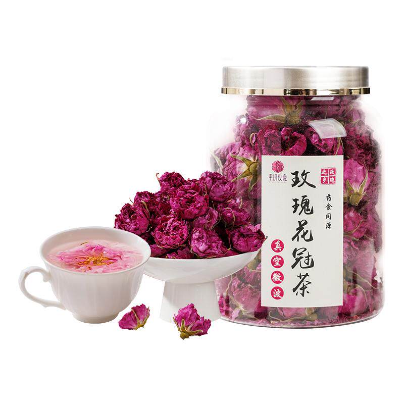 平阴玫瑰花茶大朵重瓣红玫瑰花冠茶干花无熏硫女生泡水官方旗舰店