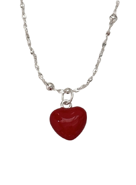 s925纯银爱心珍珠吊坠项链女款双层叠戴锁骨链轻奢小众高级感颈链