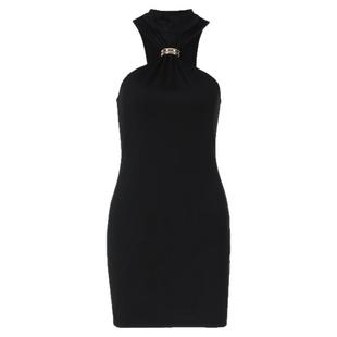 gusty气质御姐时尚挂脖修身包臀裙 超模同款金属扣设计辣妹连衣裙