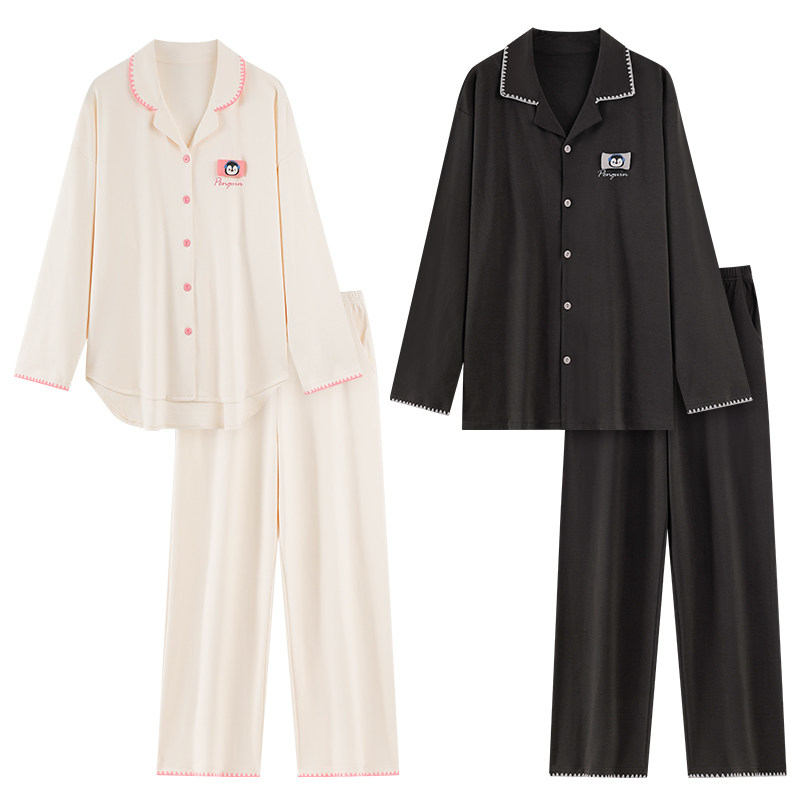雅鹿情侣睡衣纯棉家居服抗菌