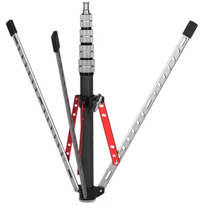 GRIPONE户外灯架反折叠摄影机顶灯支架2米中轴可拆碳纤维灯架可做独脚架麦秆