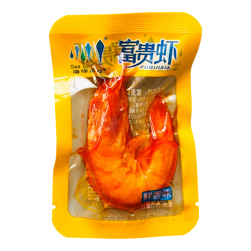 海洋庭岸野生麻辣大虾烤虾干海鲜