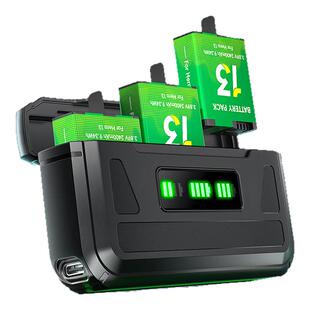 GoPro13耐低温电池充电器三充快充充电仓高续航耐寒电池不虚标gopro hero13低温电池运动相机配件可充原装