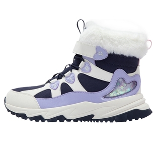 特步女童鞋2026新款加绒儿童加绒棉鞋子户外东北雪地靴高帮运动鞋