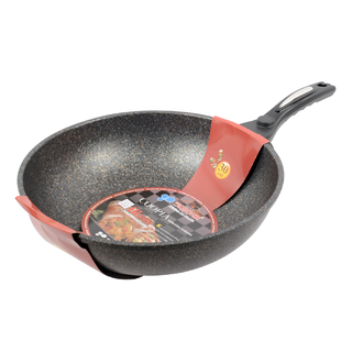 韩国麦饭石家用不沾炒锅平底锅超轻炒菜锅石锅无化学涂层不粘锅