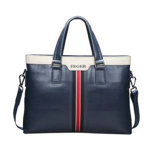 斐格真皮男包男士手提包横款单肩斜挎包牛皮包2025新款商务公文包