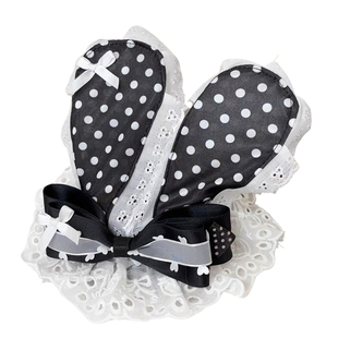 日系蝴蝶结波点兔耳小礼帽软妹可爱蕾丝花边Lolita高颜值发夹发饰