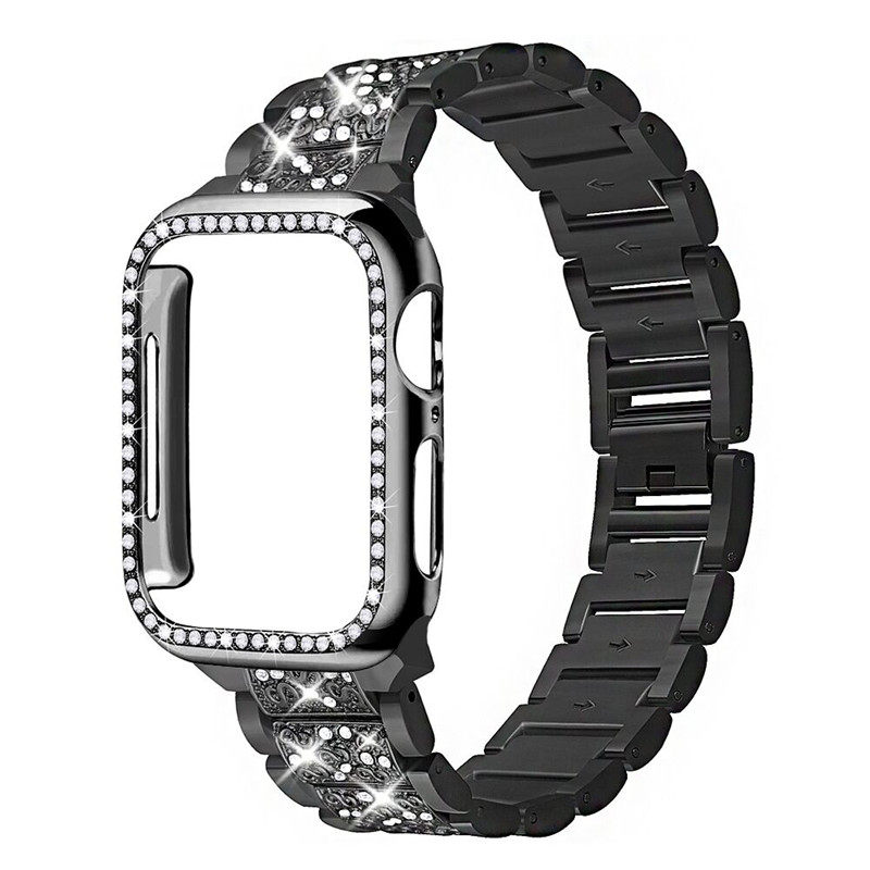 细腕镶钻表带表壳适用Apple Watch表带苹果手表iWatch1/2/3/4/5代