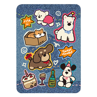 九点半牛仔狗狗闪闪公仔Y型磁吸可拆分适用苹果2025新款iPadair6/5mini7保护壳分离自带隐藏笔槽防弯亚克力