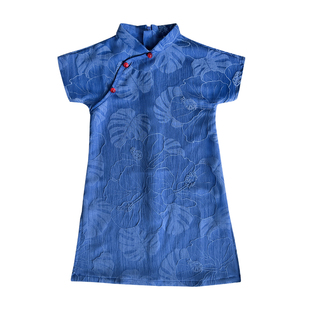 叙罗儿童旗袍母女装气质温婉连衣裙夏季亲子款新中式改良小旗袍