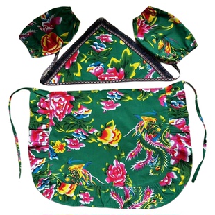 东北大花花边围裙头巾套装幼儿园舞蹈演出小品表演民族风半身围兜